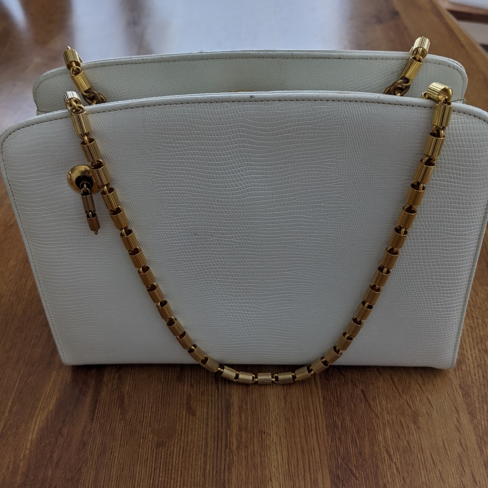 Vintage Coblentz Box Purse white Snake Skin